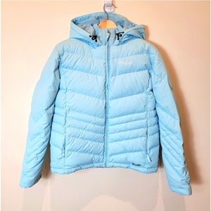 Spyder Blue Puffer Coat Timeless Hooded Down Jacket Size 8